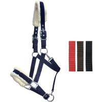 Euroriding Halfter Plüsch Nylon  Braun/Fur Natur PONY