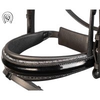 Otto Schumacher Trense Tokyo schwarz - Reithalfter Leeds 22 Lackleder Zierkeder lt. chrome